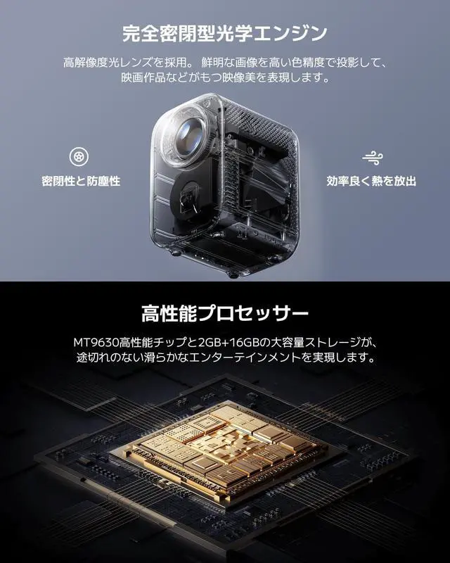 Alt view image 6 of 6 - Xiaomi Smart Projector L1 with Google TV Mini Home Projector Ceiling Projection Full HD 200 ISO Lumens Up to 120" / Omnidirectional Automatic Keystone Correction / Automatic Obstacle Avoidance / Dolby