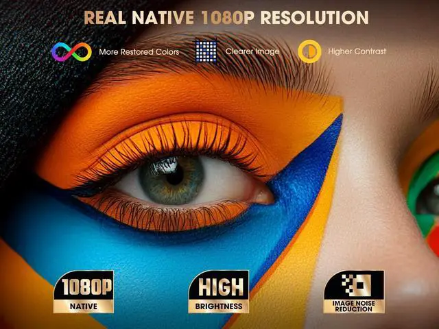 Alt view image 3 of 7 - VIZONY 1080P Smart Projector with WiFi Bluetooth, Built-in 300+ Apps with Netflix/YouTube/ Prime Video Apps, Auto Focus+Keystone, Full-Sealed Optical Engine, Portable Mini Indoor Outdoor