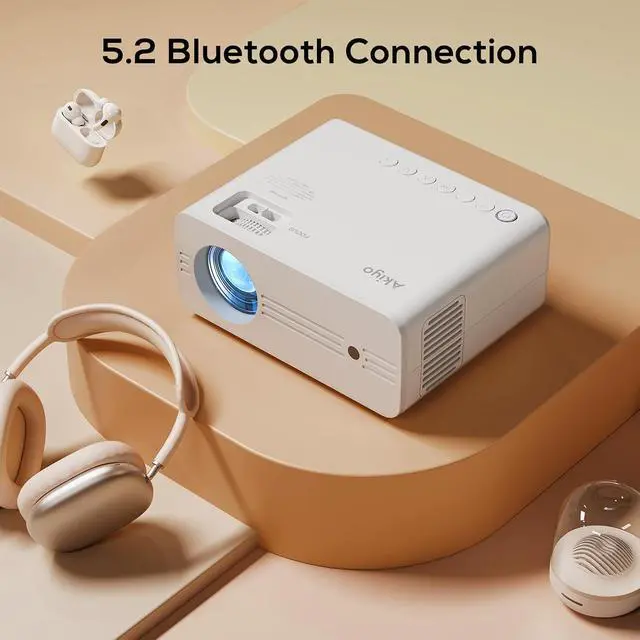 Alt view image 4 of 7 - AKIYO 5G WiFi Native 1080P Projector With Bluetooth, 26000L 4K Supported, iPhone Compatible, Outdoor Projector Stand for Home Theater, iOS/Android/Laptop/HDMI/PS5
