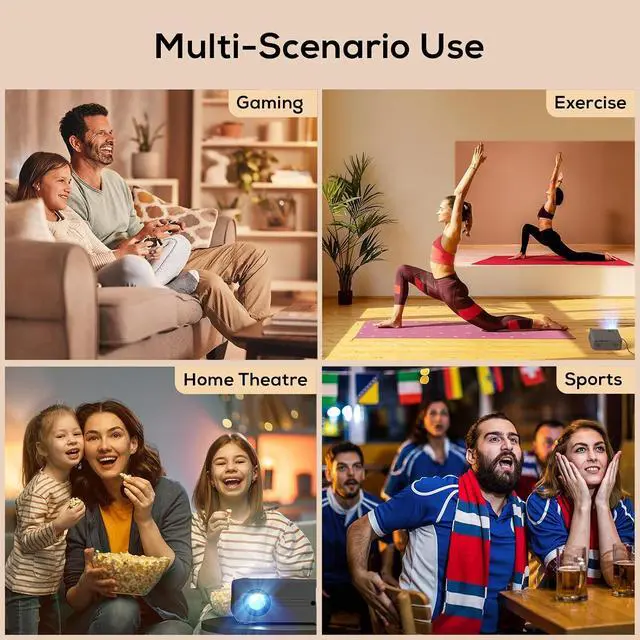 Alt view image 7 of 7 - AKIYO 5G WiFi Native 1080P Projector With Bluetooth, 26000L 4K Supported, iPhone Compatible, Outdoor Projector Stand for Home Theater, iOS/Android/Laptop/HDMI/PS5