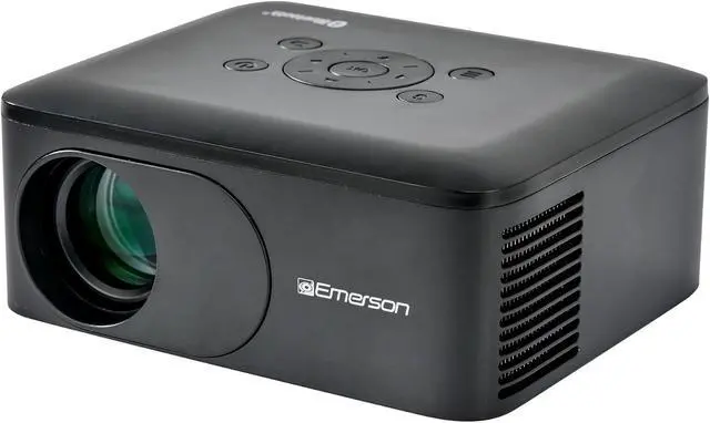 Alt view image 2 of 7 - Emerson EVP-2005C Portable 120" Home Theater Projector, 720P HD Bluetooth Projector with Soundbar Kit, Bluetooth 5.3, HDMI/USB/AV Inputs, Travel Bag & Tripod, Complete Entertainment Kit