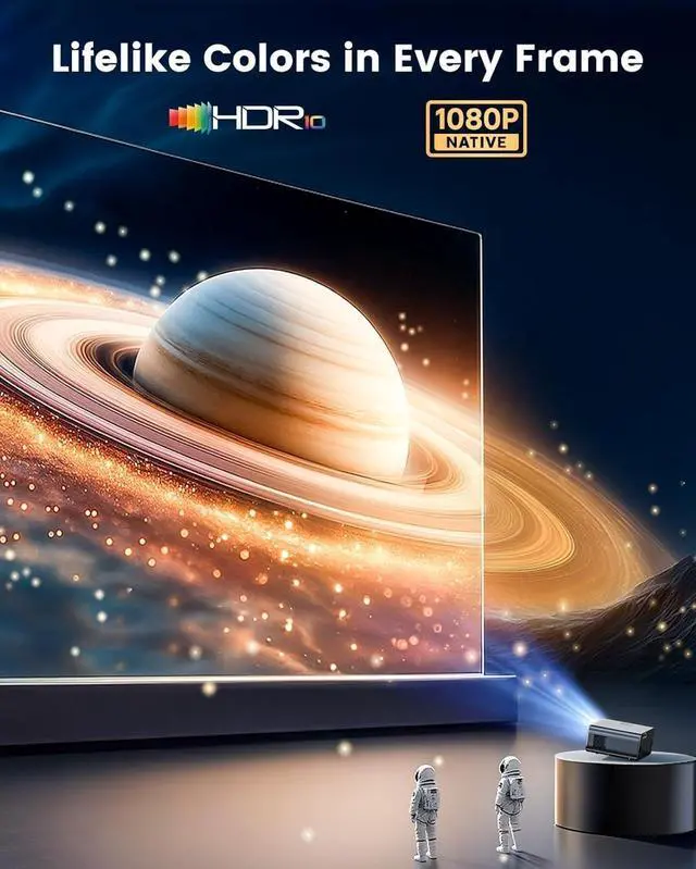 Alt view image 4 of 6 - WiMiUS Smart Projector 4K Supported with WiFi & Bluetooth, Built-in Official Apps, Outdoor Movie Projector with DoIby Audio, Auto Focus & Keystone, Home Theater Proyector