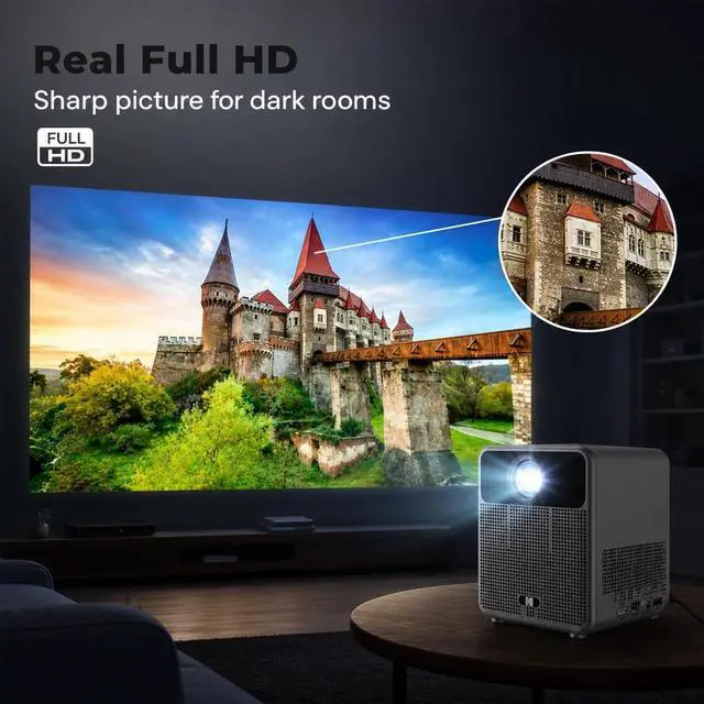 Alt view image 5 of 7 - KODAK FLIK HD10 Smart Projector with Android TV, 1080p Full HD Portable WiFi Bluetooth Projector, Netflix & YouTube, Google Assistant Remote, iOS & Android Mirroring