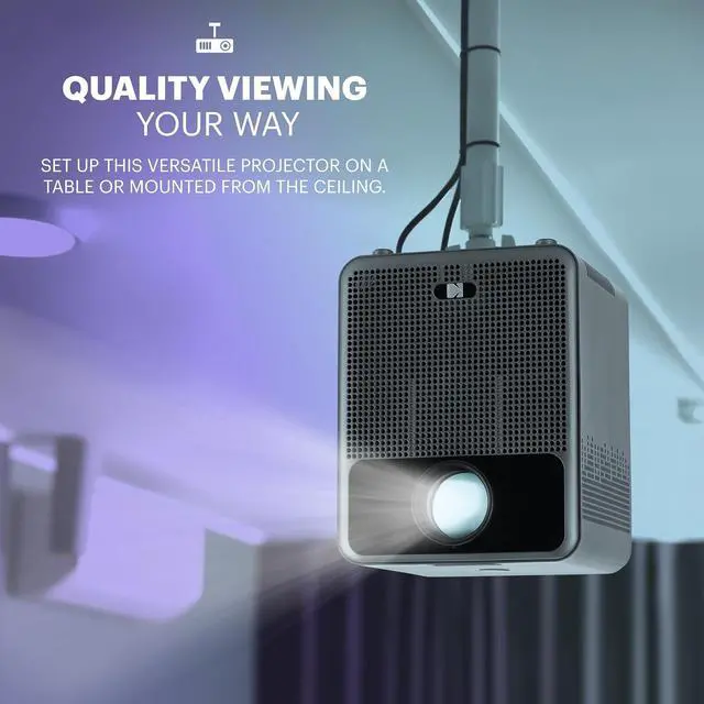 Alt view image 7 of 7 - KODAK FLIK HD10 Smart Projector with Android TV, 1080p Full HD Portable WiFi Bluetooth Projector, Netflix & YouTube, Google Assistant Remote, iOS & Android Mirroring
