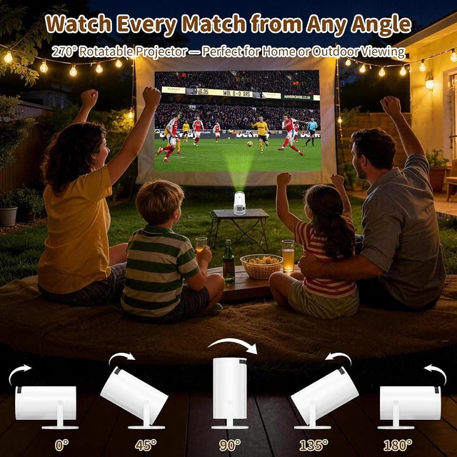 Alt view image 5 of 7 - Mini Projector, Native 1080P Portable Projector with Carrying Case