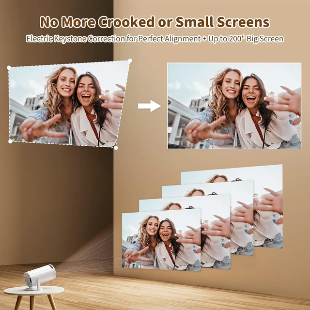Alt view image 3 of 7 - Mini Projector, Native 1080P Portable Projector with Carrying Case