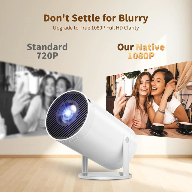 Alt view image 2 of 7 - Mini Projector, Native 1080P Portable Projector with Carrying Case