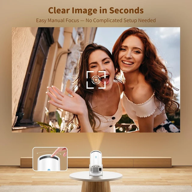 Alt view image 6 of 7 - Mini Projector, Native 1080P Portable Projector with Carrying Case