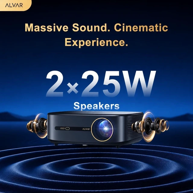 Alt view image 3 of 6 - Upgraded 4K Supported Smart Projector with 2500 ANSI, 50W DoIby Audio