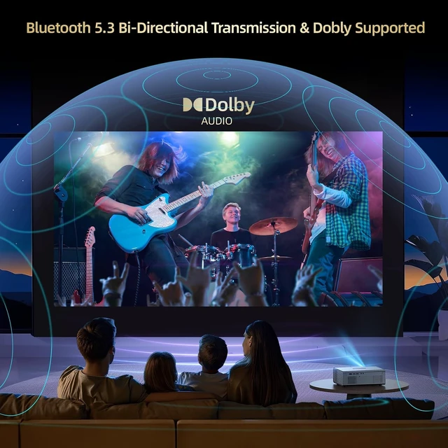 Alt view image 3 of 7 - Outdoor Projector with WiFi6 and Bluetooth5.3 Mini Projectors Built-in Apps