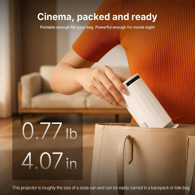 Alt view image 3 of 7 - Mini Projector with WiFi and Bluetooth, Portable Movie Projector Support 1080P, Auto Keystone,210° Rotation, Smart Projector Compatible with HDMI Phone for Bedroom