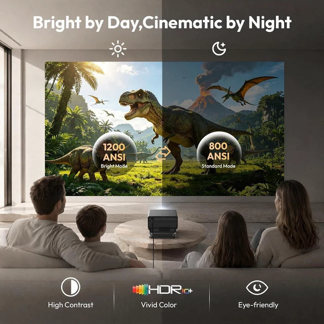 Alt view image 2 of 7 - Gimbal A8 Smart Projector with WiFi & Bluetooth, Built-in Apps