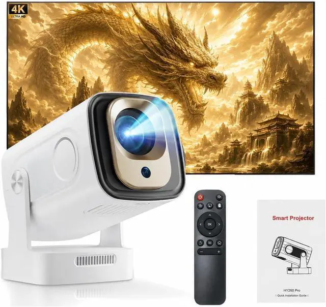 Main image of 2026 Oklumi Projector, Oklumi Native 1080P Smart Mini Movie Projector with 4K Support, WiFi 6 Bluetooth 5, 180° Adjustable Stand, Auto Keystone Correction, Built-in Speaker for Home Cinema, Outdoor