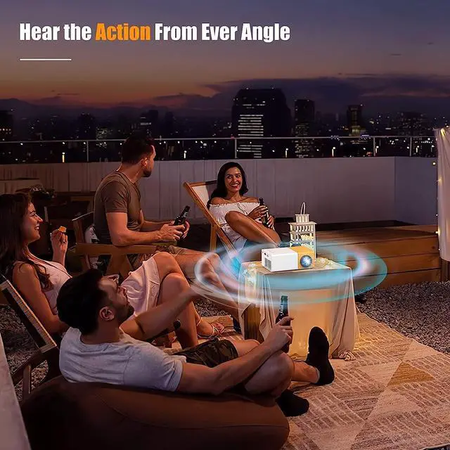 Alt view image 6 of 7 - Mini Video Projectors 720P Movie Projector, 24 to 60in Screen Projection, Eye Friendly LED Projector for Home Outdoor Theater Movie