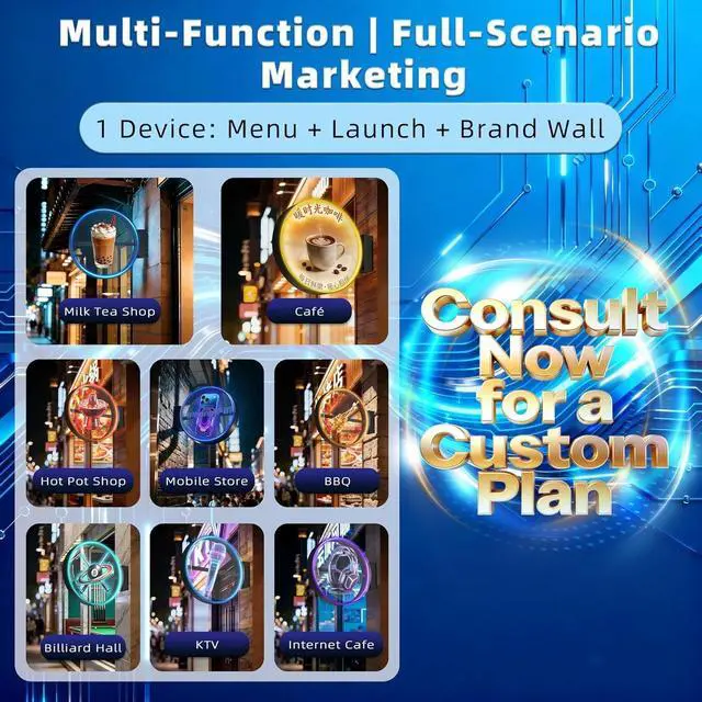 Alt view image 7 of 7 - 3D Hologram Fan 23.6 Inch/60CM,3D Hologram Led Fan Projector with APP+WIFI+Bluetooth+Remote Control,3D Holographic Fan for Business Store Display,Party,Christmas,exhibition,wedding (19.6 Inch)