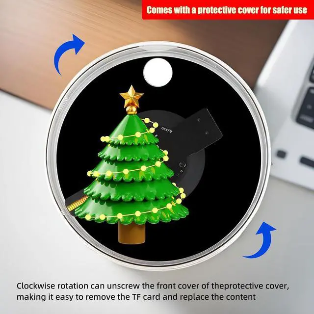 Alt view image 6 of 7 - 3DhologramFan 4.7" with Protective Cover Mini Holographic Fan with LED Display and WiFi App Control-Plug & Play for Tabletop Advertising, Store Display & Shops, Booths, Holidays Holographic Projector