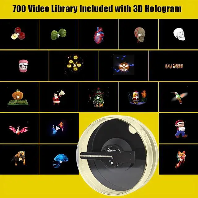 Alt view image 7 of 7 - 3DhologramFan 4.7" with Protective Cover Mini Holographic Fan with LED Display and WiFi App Control-Plug & Play for Tabletop Advertising, Store Display & Shops, Booths, Holidays Holographic Projector