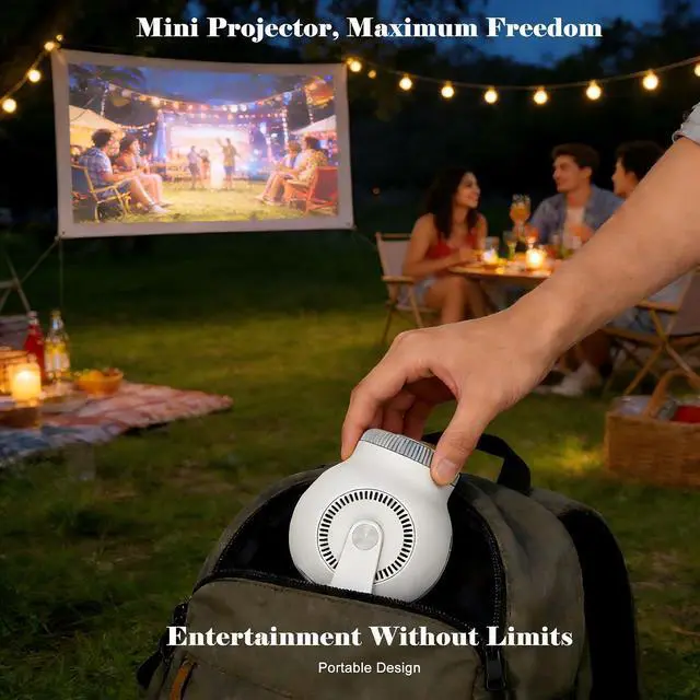 Alt view image 6 of 7 - WorldCup Limited Edition Short Throw Mini Portable Projector with WiFi and Bluetooth, Android Smart TV Projector for Home Theater and Outdoor Use