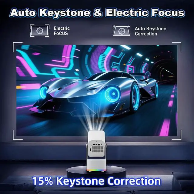 Alt view image 5 of 7 - HCS350 PLUS Portable Video Projector with WiFi & Bluetooth - 1080P & 450 Ansi, Gaming, KTV & Cinema 3 Modes in 1, with 20000+ Games, Rechargeable Mic & Bluetooth Voice Remote & Gaming Controller