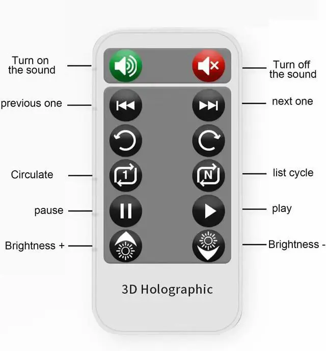 Alt view image 6 of 7 - 3D Holographic Projector Advertising Machine Desktop Fan With Audio Playback Image Music Player Holographic Advertising Machine Simple Management