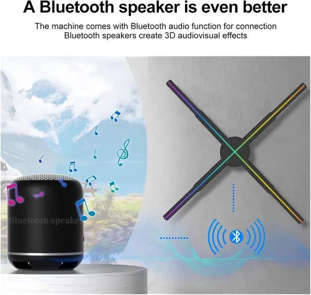 Alt view image 5 of 7 - 62cm/24.4in Hologram Fan, Naked Eye LED Fan, 722LED Sign Neon Beads 8G Memory Manual DIY Image Text Advertising Machine Holographic 3D Projector Simple Management