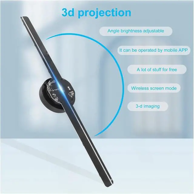 Alt view image 3 of 6 - 3D Holographic Projectors LED Fan Holographic Suport APP Advertising Machine Imaging Hologram Player Logo Display Simple Management
