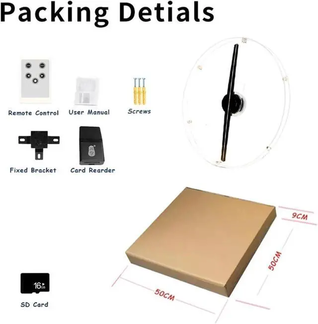 Alt view image 4 of 7 - 42CM/16.5IN 3D Hologram Projector With Protect Cover 3D Led Holographic Business Logo Advertising Projector Fan For Party Decoration Simple Management(WIFI Model 384 led)