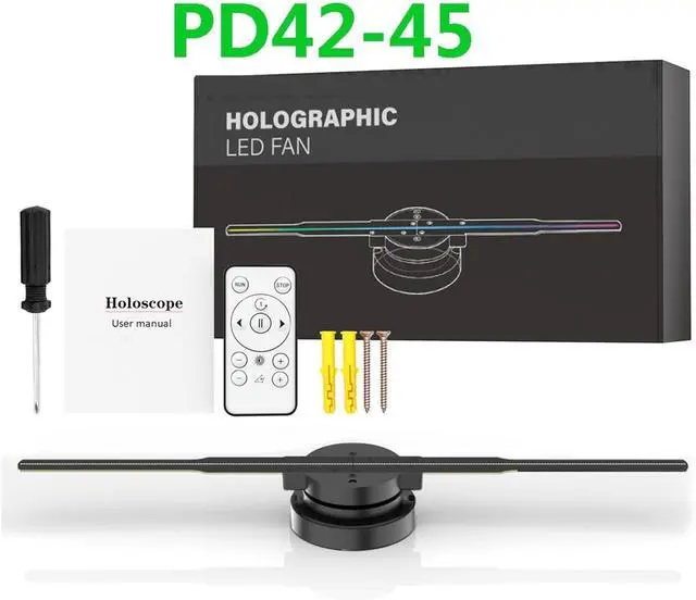 Alt view image 3 of 6 - 3D Hologram Projector Fan Wifi Remote Control 244LED Commercial Advertising Display Hologram Projector 3D Fan Logo Light Simple Management(PD42 Standard)