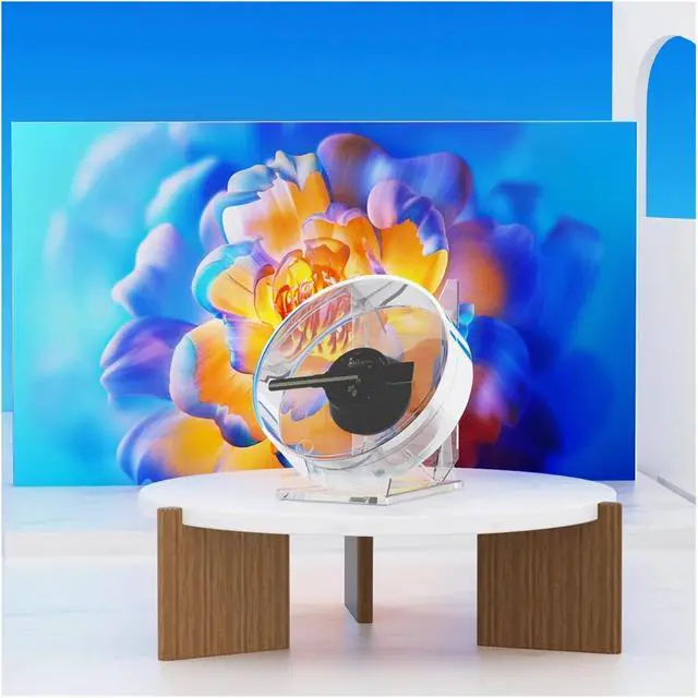 Alt view image 4 of 6 - 3D Holographic Projector Support Music Player Function Remote Advertise Display Desktop 3D Fan Advertising Logo Light Simple Management