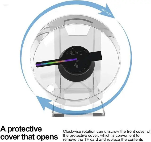 Alt view image 6 of 6 - 3D Holographic Projector Support Music Player Function Remote Advertise Display Desktop 3D Fan Advertising Logo Light Simple Management