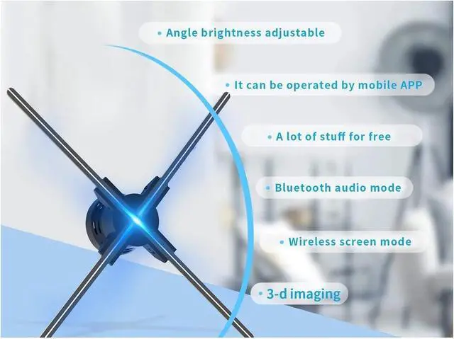 Alt view image 2 of 5 - 45cm/17.7in 3D Fan Hologram Projector Wifi Holographic Lamp Player Remote HD Advertising Display Projector Light Transmit Images Video Simple Management