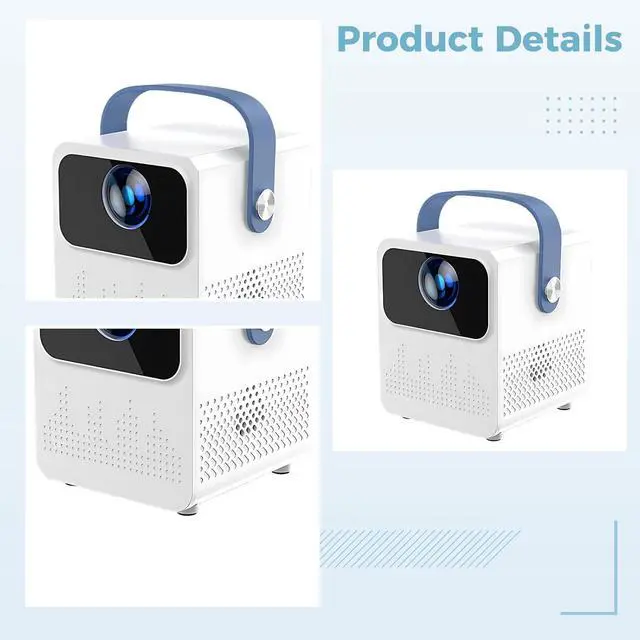 Alt view image 5 of 5 - Smart Projector, Mini Portable Projector with Android System, 50-120 in Display, Keystone Correction, 2.4 G and 5.0 G Wifi, USB Interface, 6 x 5.1 x 5 in / 15.2 x 13 x 12.6 cm, for US Market