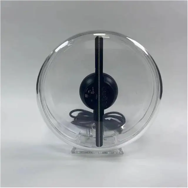 Alt view image 3 of 5 - 14cm/5.5in 3D Hologram Fan With Transparent Cover Ornament 128 LED Holographic Advertising Machine Christmas Simple Management