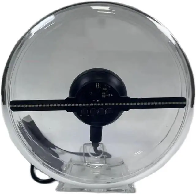 Alt view image 4 of 5 - 14cm/5.5in 3D Hologram Fan With Transparent Cover Ornament 128 LED Holographic Advertising Machine Christmas Simple Management