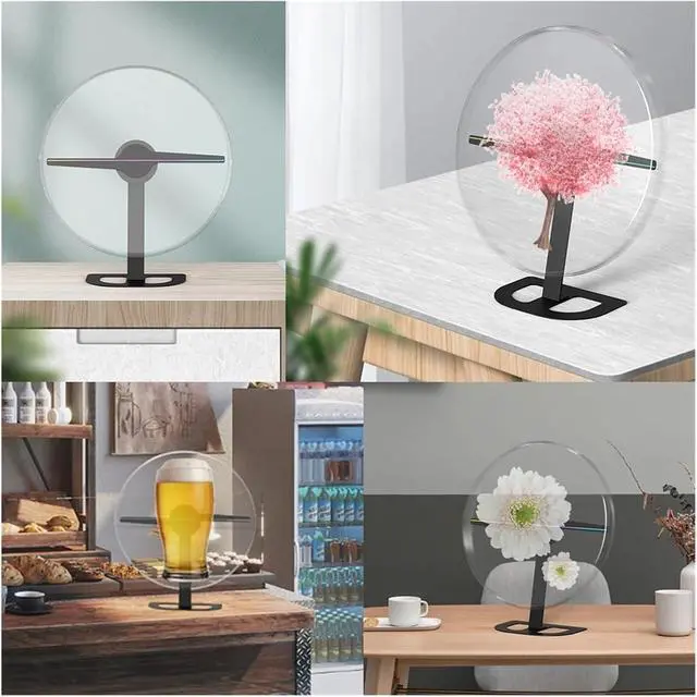 Alt view image 6 of 7 - 3D Fan Hologram Projector 32cm 2 Fan Blade Wall-mounted Wifi Led Signs Lamp 224 LED Holographic Advertising Machine Simple Management