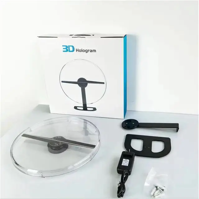 Alt view image 5 of 7 - 3D Fan Hologram Projector 32cm 2 Fan Blade Wall-mounted Wifi Led Signs Lamp 224 LED Holographic Advertising Machine Simple Management