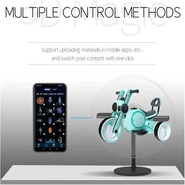 Alt view image 4 of 7 - 3D Fan Hologram Projector 32cm 2 Fan Blade Wall-mounted Wifi Led Signs Lamp 224 LED Holographic Advertising Machine Simple Management