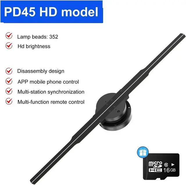 Alt view image 2 of 6 - 62/56/50/42CM 3D Advertising Projector Wifi Sign Holographic Lamp Player Remote Advertise Light Hologram Projector Logo Light Simple Management(PD45)