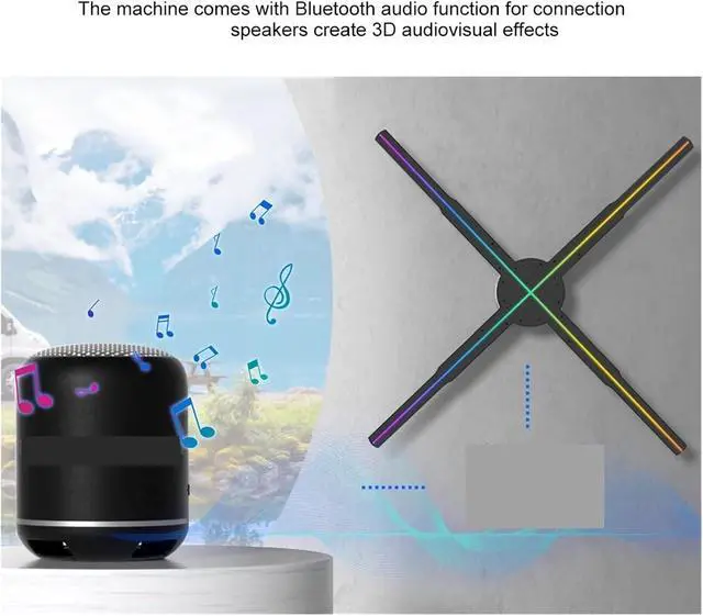 Alt view image 4 of 6 - 62/56/50/42CM 3D Advertising Projector Wifi Sign Holographic Lamp Player Remote Advertise Light Hologram Projector Logo Light Simple Management(PD45)