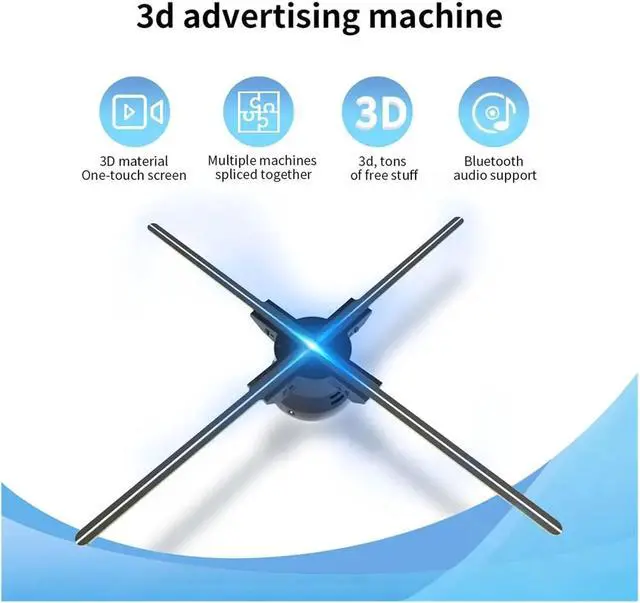 Alt view image 4 of 7 - 45/52/56/60/65cm 3d Holographic Fan, Holographic Projector Multifunctional Advertising Machine Projector Fan Screen Simple Management(52CM)