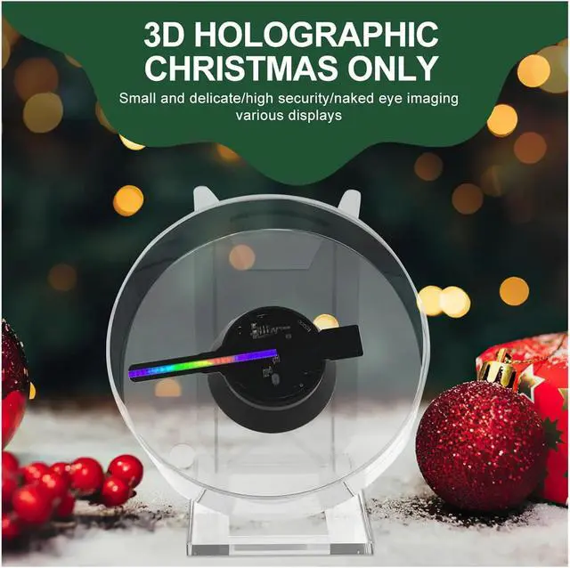 Alt view image 3 of 5 - 3D Holographic Advertising Lights, LED Desktop Model Fan Screen With Audio Playback With Transparent Cover Holographic Fan Simple Management