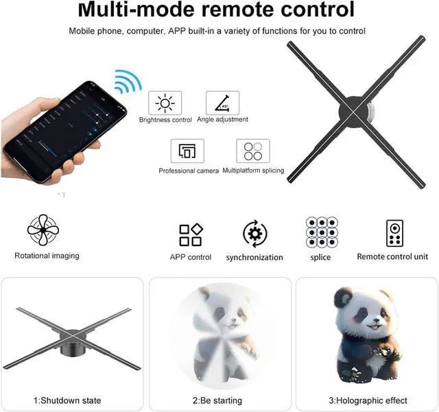 Alt view image 5 of 6 - 62/56/50/42CM 3D Advertising Projector Wifi Sign Holographic Lamp Player Remote Advertise Light Hologram Projector Logo Light Simple Management(PD45)