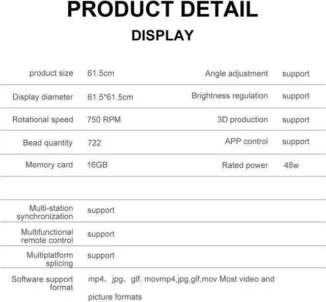 Alt view image 6 of 7 - 62CM/24.4in Wifi 3D Holographic Projection Fan Led Advertising Display Holographic Light Remote Control Player 3D Support Image Vide Simple Management(P62 advertising light)