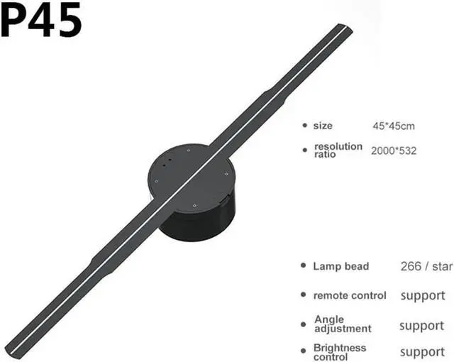 Alt view image 2 of 5 - 3D With Cover 50cm 19.7in Wifi Led Sign Holographic Lamp Player Remote Control 3D Fan Hologram Projector Light Simple Management(Only fan)