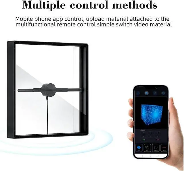 Alt view image 3 of 5 - 3D With Cover 50cm 19.7in Wifi Led Sign Holographic Lamp Player Remote Control 3D Fan Hologram Projector Light Simple Management(Only fan)