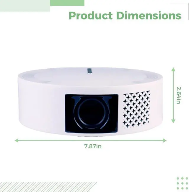 Alt view image 4 of 5 - Smart Projector with Auto Focus and Keystone Correction, Portable Mini Projector, 1080P LED Video Projector, Wireless Screen Mirroring, Remote Control, 7.9 x 2.6 in, 200 x 67 mm
