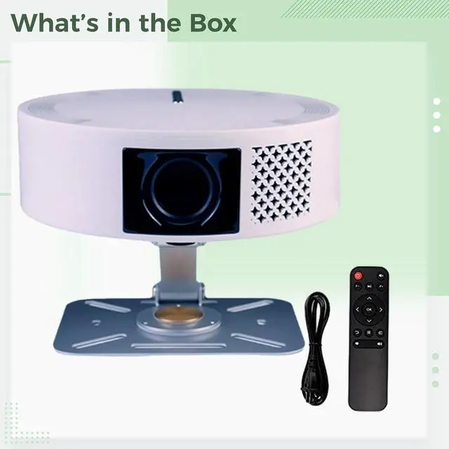 Alt view image 3 of 5 - Smart Projector with Auto Focus and Keystone Correction, Portable Mini Projector, 1080P LED Video Projector, Wireless Screen Mirroring, Remote Control, 7.9 x 2.6 in, 200 x 67 mm