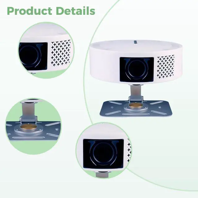 Alt view image 2 of 5 - Smart Projector with Auto Focus and Keystone Correction, Portable Mini Projector, 1080P LED Video Projector, Wireless Screen Mirroring, Remote Control, 7.9 x 2.6 in, 200 x 67 mm