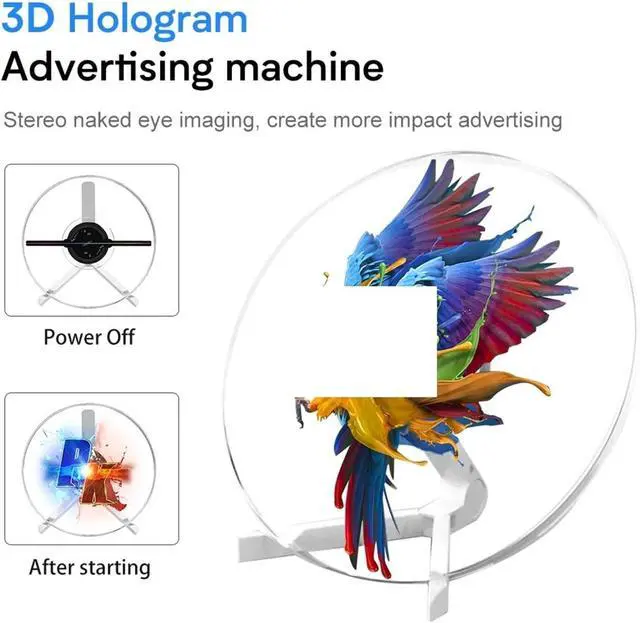 Alt view image 7 of 7 - 3D Holographic Fan, Screen Rotating Display Air Virtual Stereoscopic Imaging Led Projector, Wifi Outdoor Advertising Machine Simple Management