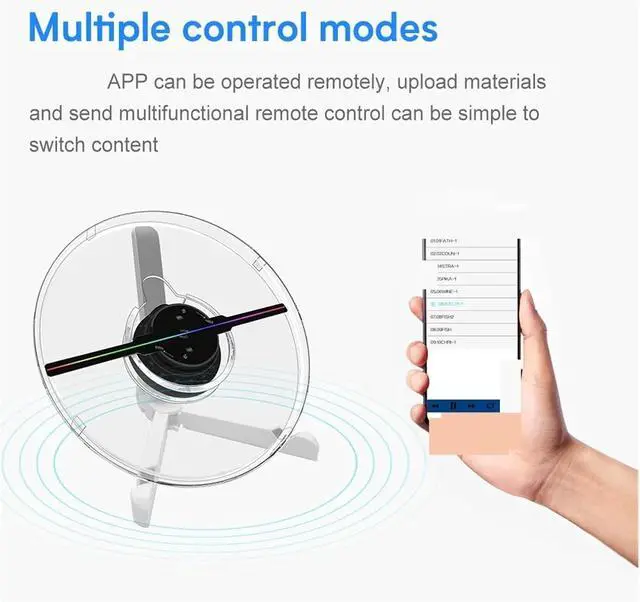 Alt view image 6 of 7 - 3D Holographic Fan, Screen Rotating Display Air Virtual Stereoscopic Imaging Led Projector, Wifi Outdoor Advertising Machine Simple Management